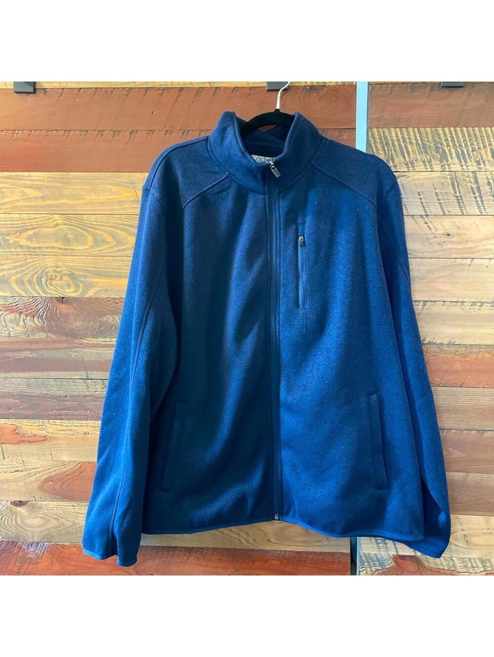 Blue fleece zip up sweater - NWT sz Large